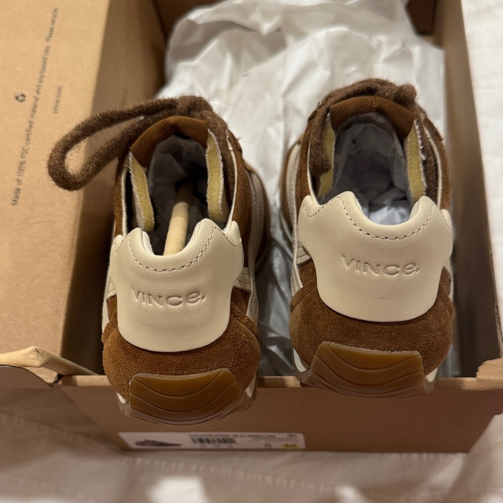Vince Tan and White Women's Sneakers - Picture 12 of 13